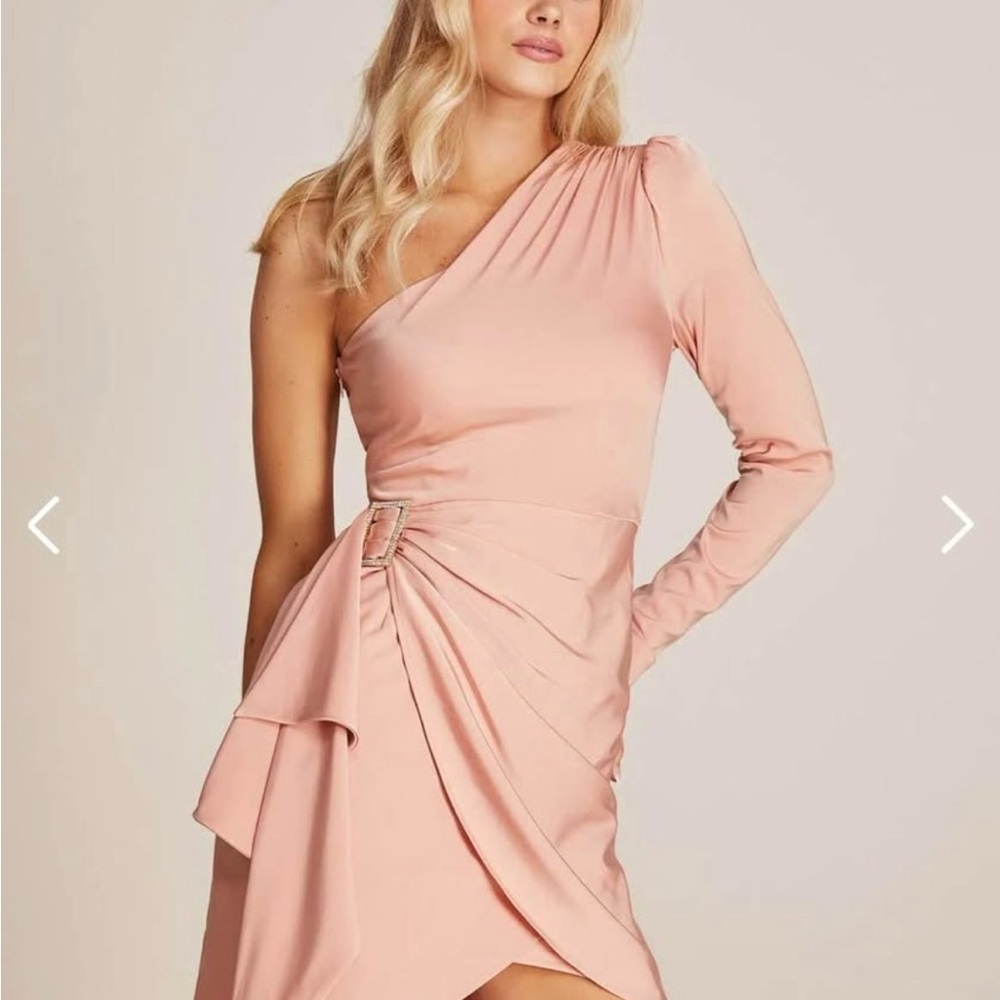 Le Chateau One-Shoulder Blush Dress